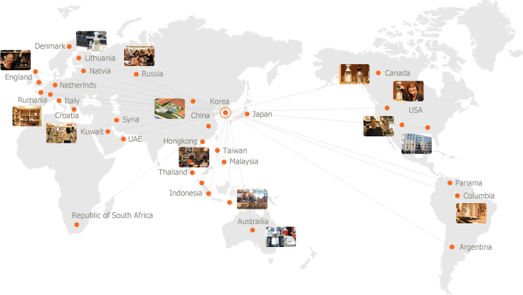 Countries and locations around the world where Hurom Juicers operate and manufacture from.